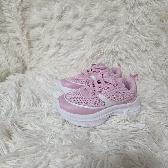 Girls' Nautica Pink White Toddler Galey 2R Running Shoes Size 6 Summer School - Picture 3 of 11